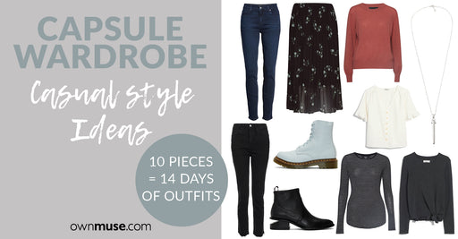 Capsule Wardrobe Casual Outfit Ideas - 10 Items = 24 Outfits